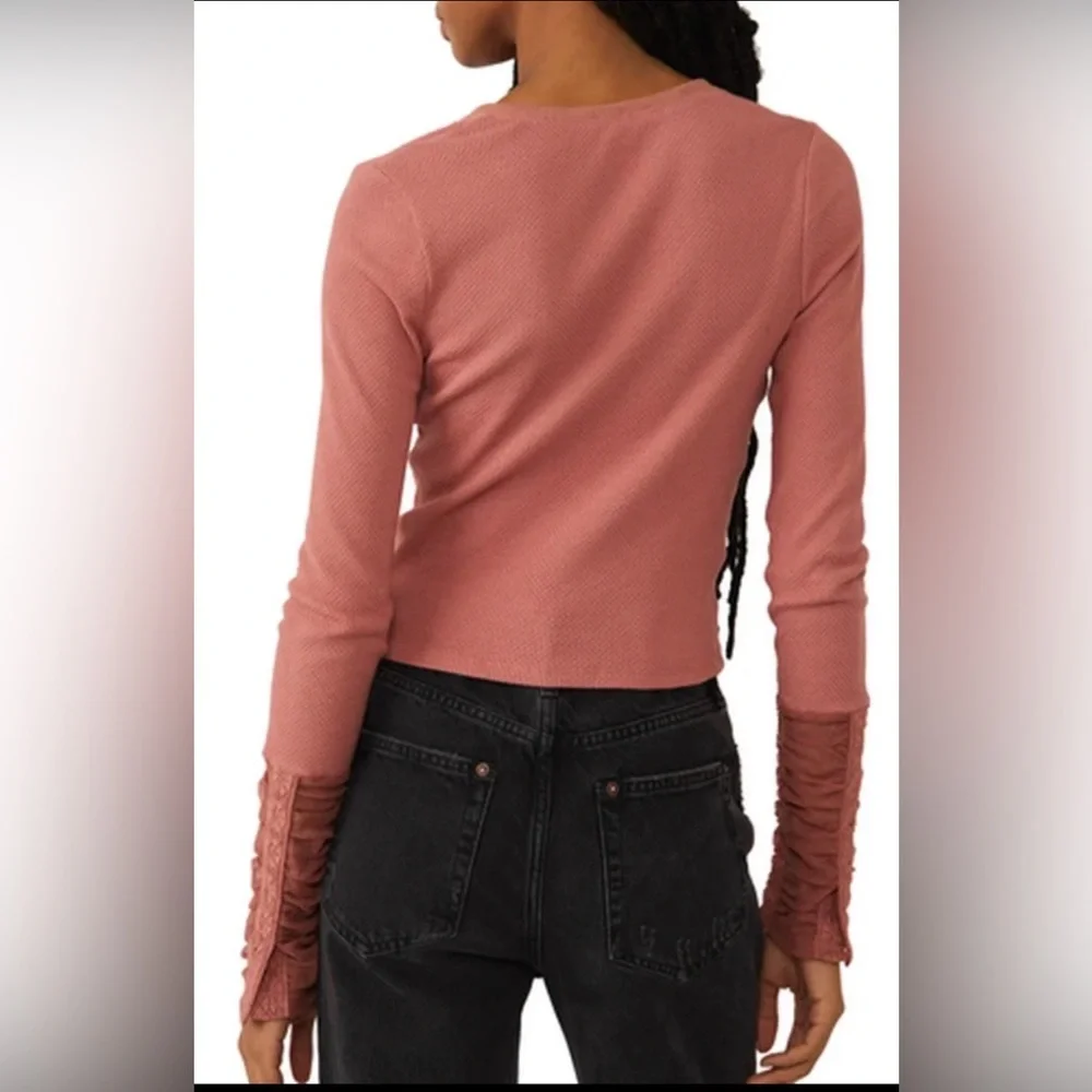 NWT Free People Wear Me Out Ruched Top Rose Smoke